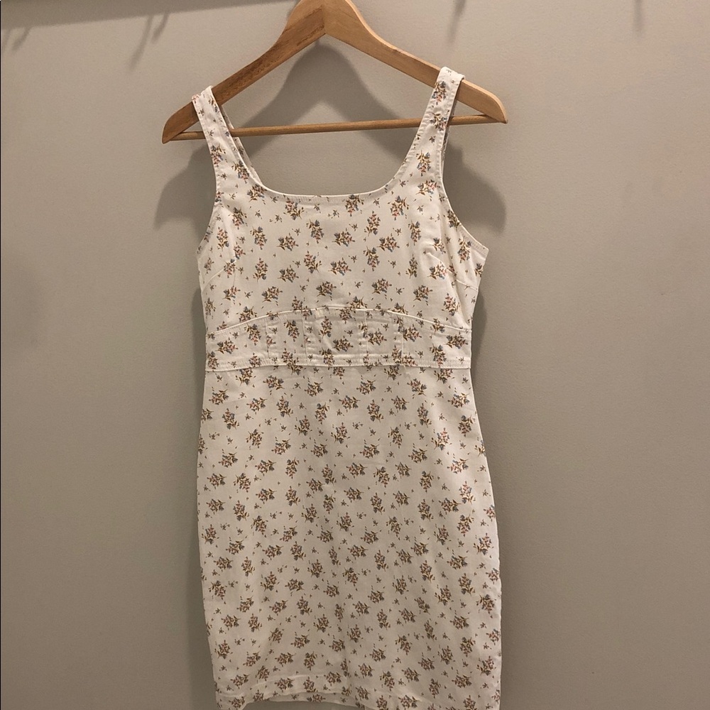 No Boundaries Cream Mini Dress with Brown Floral Print